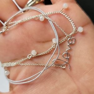 Lauren conrad silver Love layered bracelet